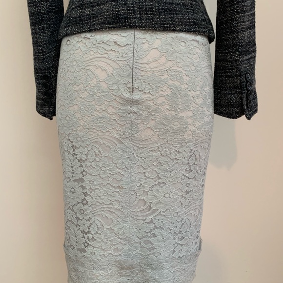 Dolce & Gabbana Baby Blue Scalloped Ruched Lace Skirt Rare Runway - Picture 6 of 8